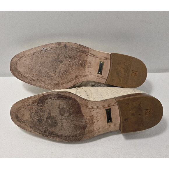 Giorgio Brutini Private Collection Cream Snakeskin/Ostrich Loafers Mens Sz 9.5 M - Picture 8 of 9